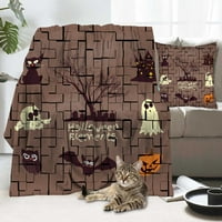 Halloween pokrivač s jastukom, pokrivač čudovišta za spavaću sobu u spavaonici dekor doma,172,32x48 ''