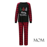 Božićni Kompleti za pidžamu za cijelu obitelj, identična Pidžama za pse, vrhovi S printom slova losa i karirane