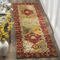 Jednostavan za čišćenje tepih od cvjetnog obruba, višebojna crvena, 8 '10'