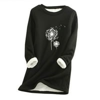 Ketyyh-chn ženska pulover dukserica dugi rukav ležerni labav pulover košulja bluza crna, xl