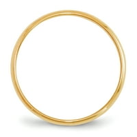 Primarno zlato, karatno žuto zlato, lagani polukružni Prsten, Veličina 11