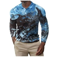 Ležerne majice za muškarce-pulover za slobodno vrijeme s ovratnikom i dugim rukavima, udobni elegantni vrhovi