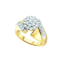10kt žuto zlato ženske okrugle dijamantne cvjetne klastere prsten CTTW 55479
