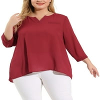 Jedinstveni prijedlozi Plus Size Ženska bluza s izrezom u obliku slova U I rukavima do lakta