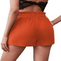 Ženske ljetne kratke hlače u boji, obične Ležerne hlače s elastičnim pojasom i džepovima, široke kratke hlače