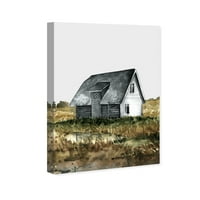 Arhitektura i zgrade Farm House Art Print sivi 16x24