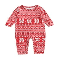 Božićne obiteljske pidžame, tiskani vrhovi s dugim rukavima i odijelo za hlače za odrasle i malu djecu