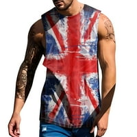 Muški Nacionalni dan Union Jacka proljetni i ljetni prsluk s grafičkim printom Plus Size udobna muška ulična odjeća