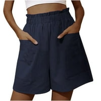 Očišćenja Ryrjj ženske ležerne bermudske kratke hlače Ljetne stilske kratke gaćice naplaćene elastične struke