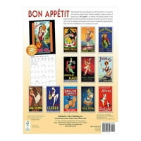 Bon Appetit, Vintage umjetnički poster, zidni kalendar za 16 mjeseci: od izdavačke kuće mn