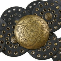 Ženski Vintage prilagođeni disk remen s izdubljenim metalnim remenom Od PU kože traperice džemper haljina ukrasni