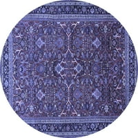 Ahgly Company stroj za pranje za pranje zatvorenog okruglog perzijskog plavog tradicionalnog prostirki, 6 'krug
