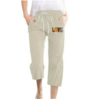 Ženske hlače u donjem rublju, ženske Ležerne hlače od pamuka i lana, ravne hlače s elastičnim pojasom, široke