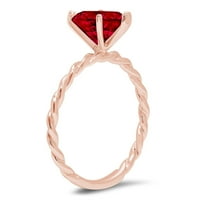 2. CT Brilliant Heart Cut Clear Simulirani dijamant 18K ružičasti zlatni prsten SZ 8.5