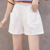 Xinqinghao Shapewear kratke hlače ženske posteljine s visokim strukom labava ležerna tanka široka noga lane kratke