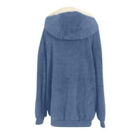 Ženski kaputi u prodaji Plus Size Ženska zimska topla široka plišana jakna s patentnim zatvaračem s kapuljačom