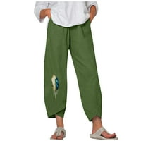 Donje rublje/ lanene hlače Plus veličine za žene, ljetne hlače s elastičnim strukom, labavi kroj, lepršave Ležerne