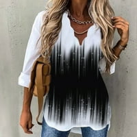 Ženska majica, modna odjeća, valovita Majica u obliku slova U u obliku slova U s dugim rukavima Za odmor u stilu