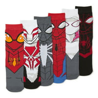 Čarape za muške posade Spider-Man, 6-pack
