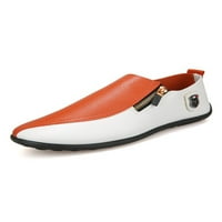 LacyHop muški stanovi Comfort Loafers Classic casual cipele Poslovna modna haljina cipela Lagana klizanje na Orange