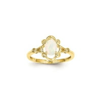 14K žuto zlato istinski opalni pravi dijamantni prsten