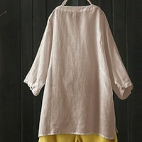 Ženski ljetni vrhovi trendovi tiskani patchwork gumbi V vrat pamučna bluza Prevelike majice za žene