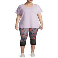 Ženska majica u mrežici Plus Size s aktivnim bočnim prorezom