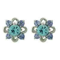 Plavi cirkon Natural Gemstone Sterling Silver Uniqe Stud Stud Naušnice