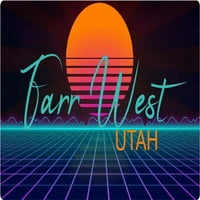 Farr West Utah Vinyl Decal Stiker Retro Neon Design