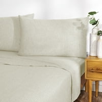 Gap Home pređa obojeni organski pamuk oprani chambray prugasti set za krevet, duboki džep, kralj, kaki, 4 dijela