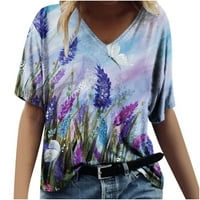 Ženski ljetni topovi, ženska modna majica s izrezom i kratkim rukavima, široka majica, casual pamučna majica,