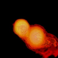par neutronskih zvijezda koje se sudaraju, spajaju i formiraju ispis plakata crne rupe