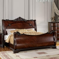 Tradicionalni drveni krevet sa saonicama smeđe boje mumbo od mumbo