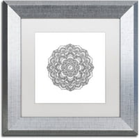 Zaštitni znak likovna umjetnost Leaf Mandala Canvas Art by Filippo Cardu, White Matte, Silver Frame